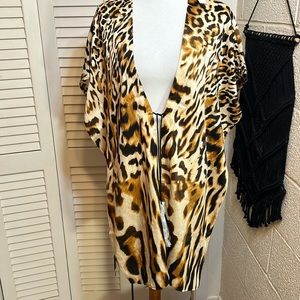 NWT CHICO’S  S/M cool ocelot kimono in warm sand/animal print